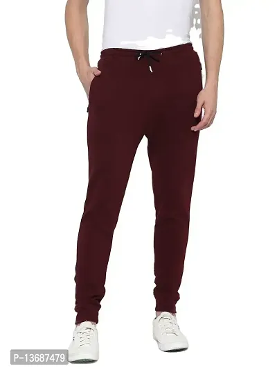 PAUSE Sport Comfortable & Stylish Jogger for Men, Pure Cotton Drawstring, Ankle Length Regular Fit Men's & Boy's Joggers and Track Pant (Maroon NPS_PATR1405-MRN-XL)