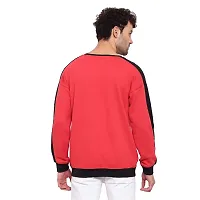 PAUSE Sport Men's Red Color Full Sleeves Regular Fit Round Neck Classic Solid Printed Hooded No Closure Sweatshirt for Casual (S_ Size)-thumb4