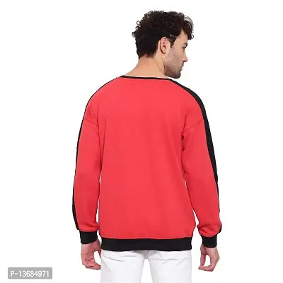 PAUSE Sport Men's Red Color Full Sleeves Regular Fit Round Neck Classic Solid Printed Hooded No Closure Sweatshirt for Casual (S_ Size)-thumb5