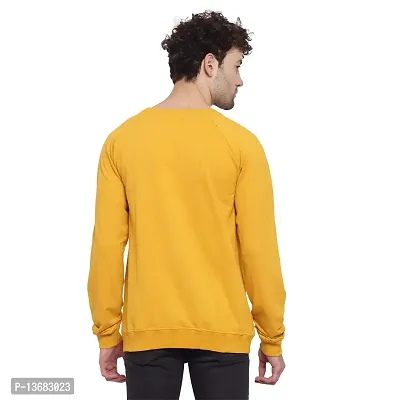 PAUSE Sport Men's Mustard Color Full Sleeves Regular Fit Round Neck Classic Solid Printed Hooded No Closure Sweatshirt for Casual (L_ Size)-thumb5