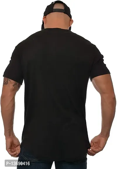 PAUSE Sport Regular fit Solid Men's V Neck Half Sleeve Cotton Blend T Shirts for Men & Boy's (Black NPS_PACT02191510-BLK-XXL)-thumb2