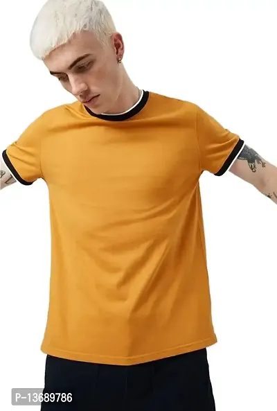 PAUSE Sport Regular fit Solid Men's Round Neck Half Sleeve Cotton Blend T Shirts for Men & Boy's (Orange NPS_PSPCT03201001-ORN-XXL)