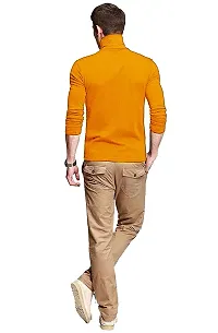 Pause Yellow Solid High Neck Slim Full Sleeve Men's T-Shirt (PA-SS23-CT02191157-MUS-M)-thumb1