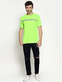 PAUSE Sport Regular fit Solid Men's Round Neck Half Sleeve Nylon T Shirts for Men & Boy's (Neon Green NPS_PACT1355-GRN-XXL)-thumb1