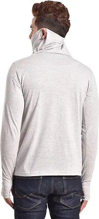 PAUSE Sport Regular fit Solid Men's High Neck Full Sleeve Cotton Blend T Shirts for Men & Boy's (Light Grey NPS_PSP11181347-LGR-XL)-thumb1