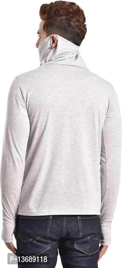 PAUSE Sport Regular fit Solid Men's High Neck Full Sleeve Cotton Blend T Shirts for Men & Boy's (Light Grey NPS_PSP11181347-LGR-XL)-thumb2