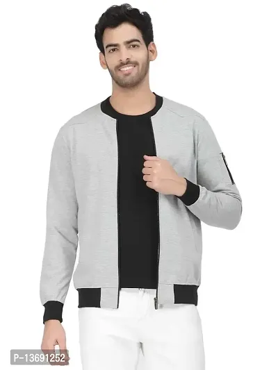 PAUSE Sport Cotton Bomber Jacket for Men's, Jacket for Boy's, Attractive Full Sleeves Mens Jacket, Winter Jackets for Men, Boys & Adults, Mens Jackets for Winter Wear (Grey PAJKT1499-LGR_XXL)-thumb0