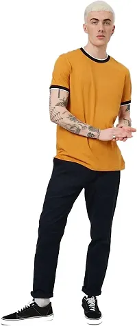 PAUSE Sport Regular fit Solid Men's Round Neck Half Sleeve Cotton Blend T Shirts for Men & Boy's (Orange NPS_PSPCT03201001-ORN-XXL)-thumb1