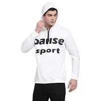 Pause Black Solid Hooded Regular Fit Full Sleeve Men's Sweatshirt (PAST1502-BLK-A)-thumb2