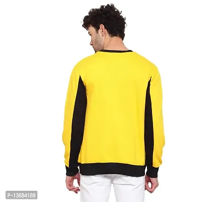 PAUSE Sport Men's Full Sleeves Regular Fit Round Neck Classic Solid Printed Hooded No Closure Yellow Color Sweatshirt for Casual (M_ Size)-thumb5