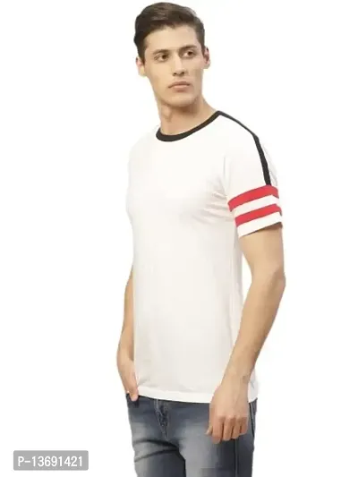 PAUSE Sport Pure Cotton Solid Half Sleeve Round Neck Slim White Men's & Boy's T-Shirt (PA-SS23-CT1036-WHT_S)-thumb0