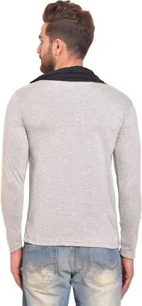 PAUSE Sport Regular fit Solid Men's Cowl Neck Full Sleeve Cotton Blend T Shirts for Men & Boy's (Light Grey NPS_PACT0289-LGR-XXL)-thumb1