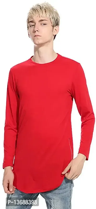 PAUSE Sport Regular fit Solid Men's Round Neck Full Sleeve Cotton Blend T Shirts for Couple (Red NPS_PACT03181280-RED-L)