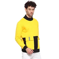PAUSE Sport Men's Full Sleeves Regular Fit Round Neck Classic Soild Printed Yellow Color No Closure Sweatshirt for Casual (S_ Size)-thumb3