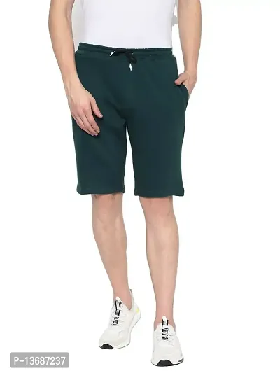 PAUSE Sport Regular Men Knit Shorts | Cotton Jersey Fabric Men's Short | Smart Tech, Easy Stain Release, Anti Stat, Ultra Soft & Quick Dry Shorts (Green NPS_PASH1411-GN-L)