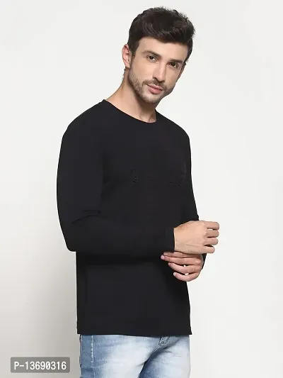 PAUSE Sport Regular fit Self Design Men's Round Neck Full Sleeve Cotton Blend T Shirts for Men & Boy's (Black NPS_PACT1381-BLK-L)-thumb5