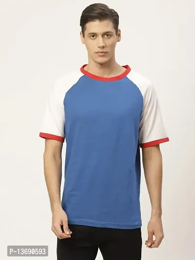 PAUSE Sport Pure Cotton Color Block Full Sleeve Round Neck Slim Blue Men's & Boy's T-Shirt (PA-SS23-CT1251-BLU_L)-thumb3