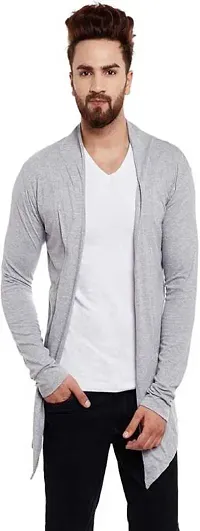 PAUSE Sport Men's Full Sleeve Cotton Blend Open Long Shrug | Full Sleeves Cardigan for Men (Light Grey NPS_PSRG717-LGY-L)-thumb2