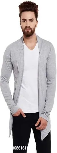 PAUSE Sport Men's Full Sleeve Cotton Blend Open Long Shrug | Full Sleeves Cardigan for Men (Light Grey NPS_PSRG717-LGY-L)-thumb3