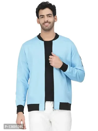 PAUSE Sport Cotton Bomber Jacket for Men's, Jacket for Boy's, Attractive Full Sleeves Mens Jacket, Winter Jackets for Men, Boys & Adults, (Light Blue PAJKT1499-SBLU_S)-thumb0