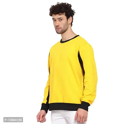 PAUSE Sport Men's Full Sleeves Regular Fit Round Neck Classic Solid Printed Hooded No Closure Yellow Color Sweatshirt for Casual (M_ Size)-thumb3