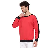 PAUSE Sport Men's Red Color Full Sleeves Regular Fit Round Neck Classic Solid Printed Hooded No Closure Sweatshirt for Casual (S_ Size)-thumb2