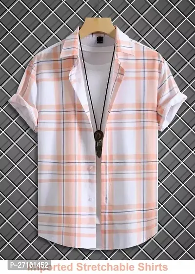 Reliable Multicoloured Cotton Checked Short Sleeves Casual Shirts For Men-thumb0