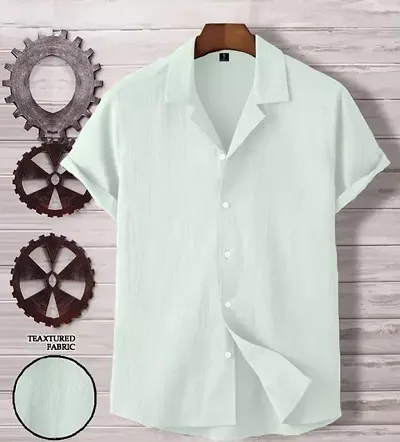 Trendy Solid Regular Fit Short Sleeves Casual Shirt For Men