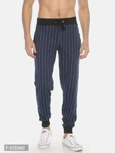 Men's Blue Striped Track Pant