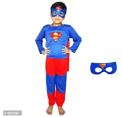 Stylish Boys Superman Dress With Mask For Kids Boys-thumb0