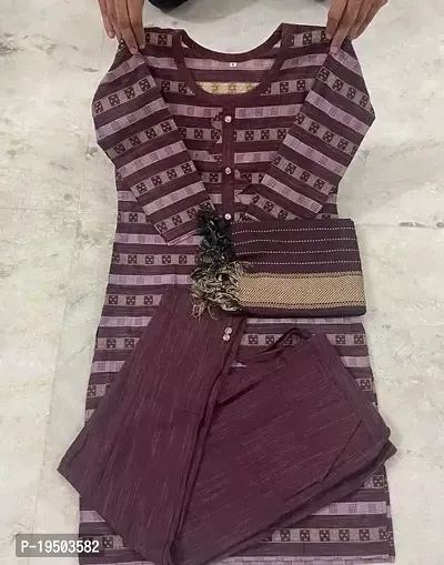 Stylish A-Line Kurta, Bottom and Dupatta Set For Women