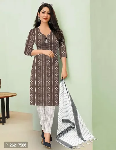 New Printed khadi cotton kurta set for women-thumb0