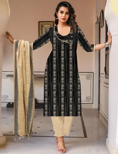 Stylish Khadi cotton kurta set with dupatta for women