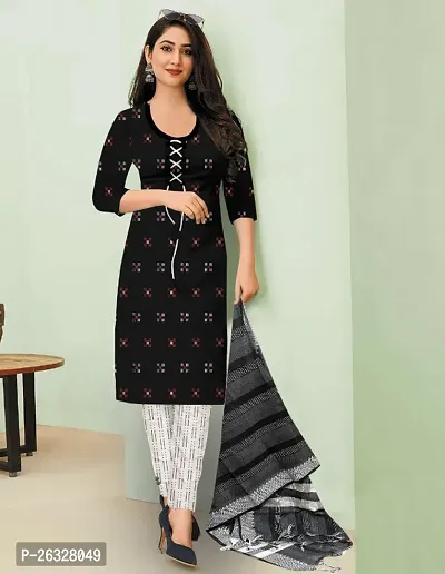 Stylish A-Line khadi cotton Kurta Bottom with Dupatta Set For Women