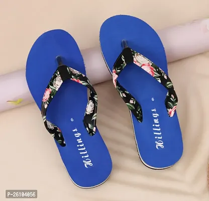 Elegant Blue EVA Printed Flip Flops For Women