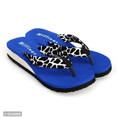 Elegant Blue EVA Printed Flip Flops For Women