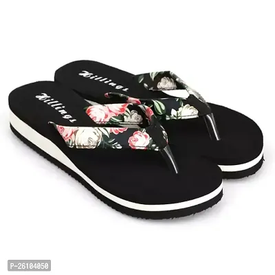 Elegant Black EVA Printed Flip Flops For Women-thumb0