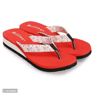 Elegant Orange EVA Printed Flip Flops For Women-thumb0