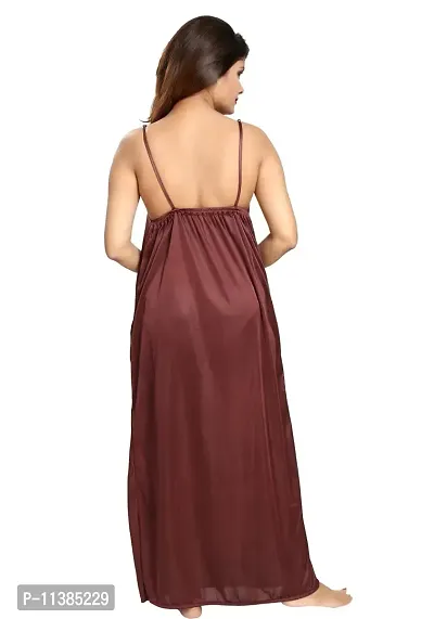 Classy Satin Printed Nighty For Women-thumb4