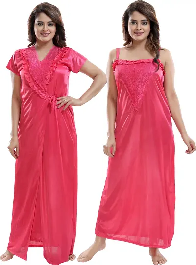 Elegant 2-IN-1 Bridal Night Gowns With Robes