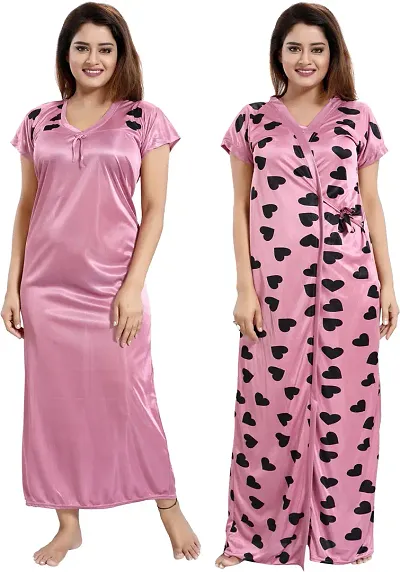 Printed 2-IN-1 Night Gowns