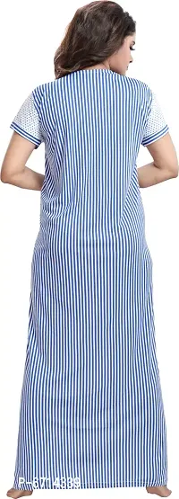 Stylish Cotton Blue Striped Maternity Nighty For Women-thumb2