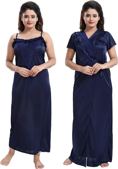 Women Stylish Solid 2 Piece Nightwear