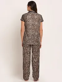 Classy Satin Printed Shirt and Pyjama Set For Women-thumb1