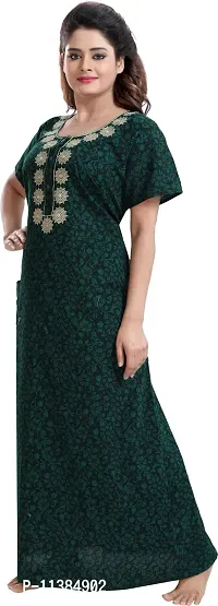Classy Cotton Embroidered Nighty For Women-thumb4