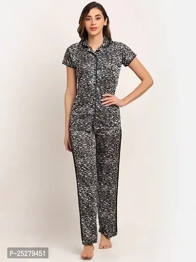 Trendy Printed Satin Casual Co-Ord Set For Women