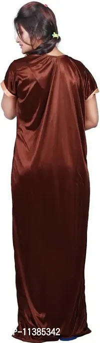 Classy Satin Embroidered Nighty with Robe For Women-thumb2