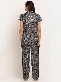 Classy Satin Printed Shirt and Pyjama Set For Women-thumb3