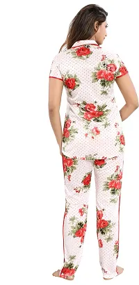 Classy Satin Printed Top and Pyjama Set For Women-thumb1