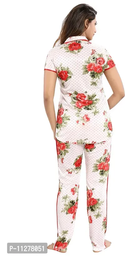 Classy Satin Printed Top and Pyjama Set For Women-thumb2